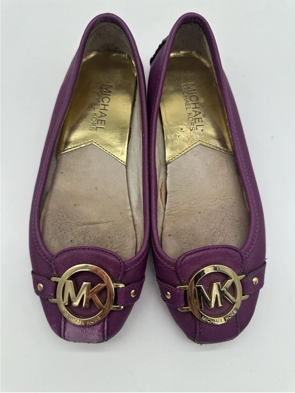 MICHAEL Michael Kors Purple Leather MK Logo Ballet Flats size 5